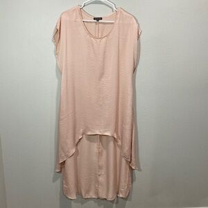 Cha cha‎ vente high low tunic satin peachy pink